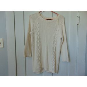 Cynthia Rowley ivory Sweater Size Large button detail in back great co…